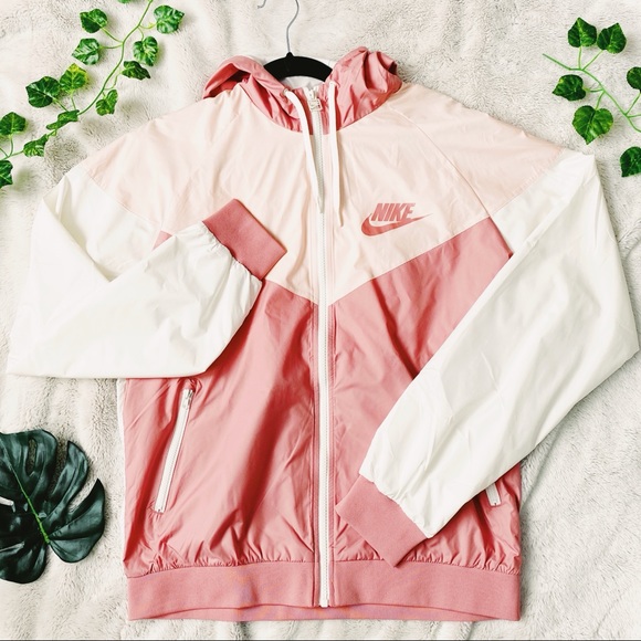 pink and white nike jacket
